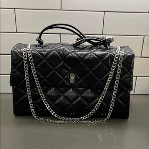 Marc Jacobs XL Dual Quilted Black Leather Top-Handle Shoulder Bag